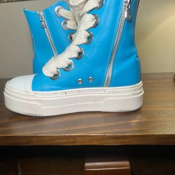 Cristian Zerotre Calipso 300 Blue/White Made In Italy Big Laces 6.5 - Picture 5 of 8